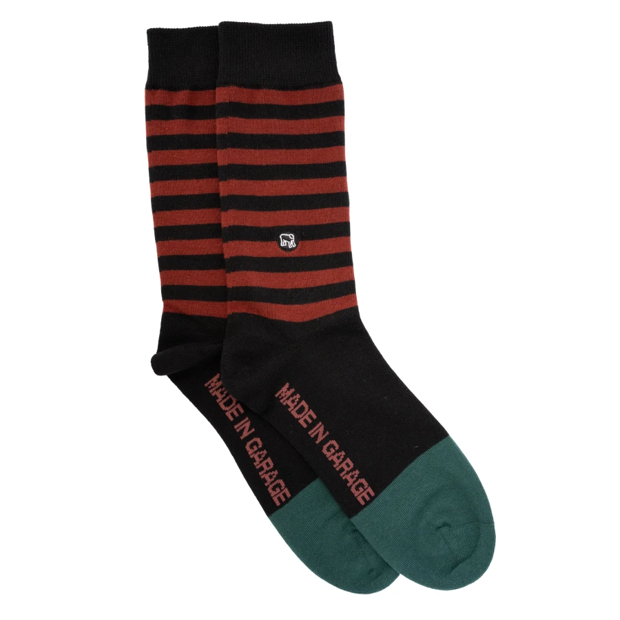 Calze moto cafe racer Holyfreedom Kruger Sox in vista frontale, con stile vintage.