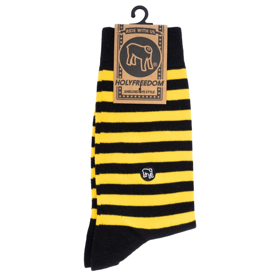 Holyfreedom Maya vintage motorcycle socks shown front on, with a clean custom look.