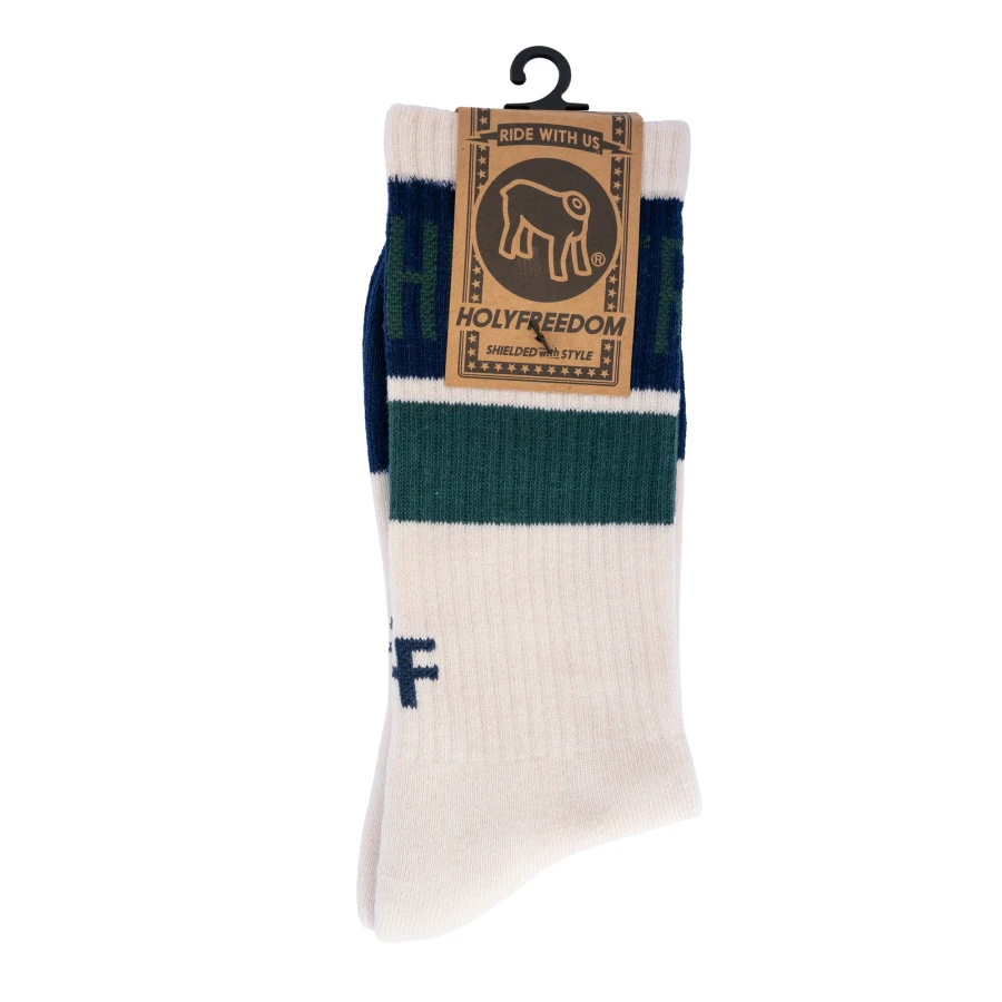 Graphic detail on Holyfreedom Larrybird socks with artistic custom-inspired style.