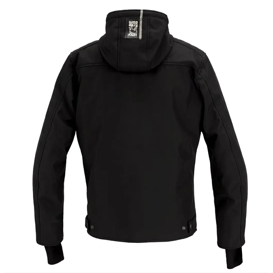 Holyfreedom Prison Soft Shell front view, clean look and CE protection for winter rides. 2