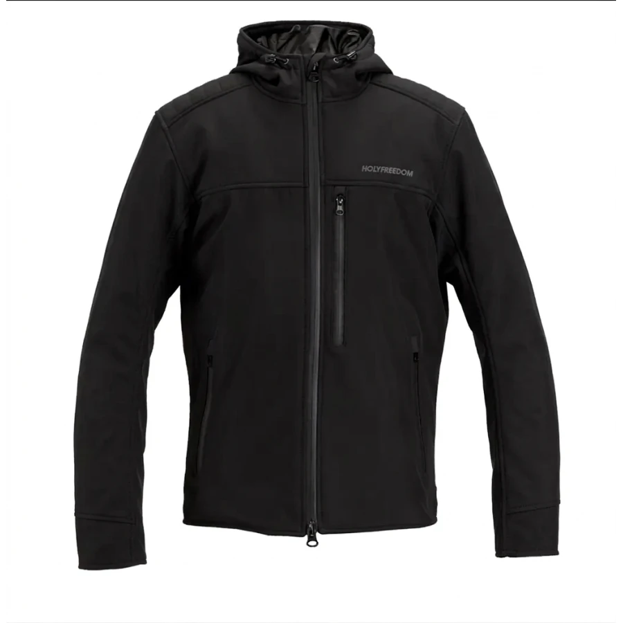 Holyfreedom Prison Soft Shell front view, clean look and CE protection for winter rides.