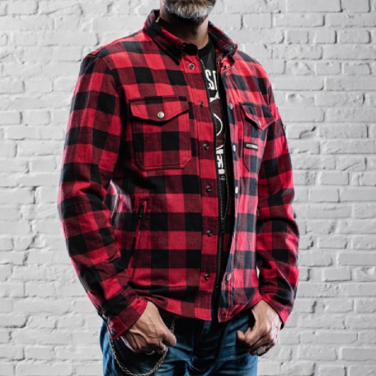 RG Clothing Mens Padded Shirt Hooded Fleece Top Full Front Zip Closure Lumberjack Jacket