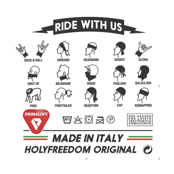 Indossato su moto custom, il tubolare completa l’outfit con stile e riparo dal freddo.