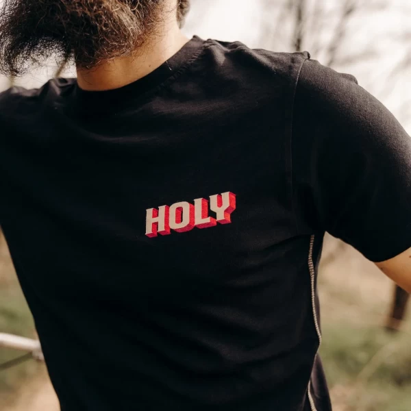 Close-up of the CHOP graphic with cafe racer attitude and original Holyfreedom artwork.