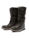 Holyfreedom Night Hawk High CE, stivali moto alti in pelle nera con vista frontale.