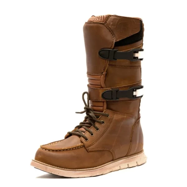 Stivali moto vintage impermeabili Terminator High vista frontale con suola robusta e protezione CE.