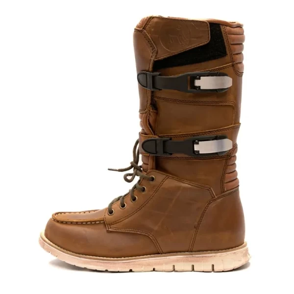 Stivali moto vintage impermeabili Terminator High vista frontale con suola robusta e protezione CE.
