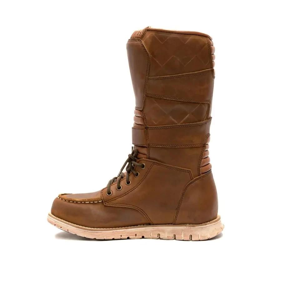 Stivali moto vintage impermeabili Terminator High vista frontale con suola robusta e protezione CE.