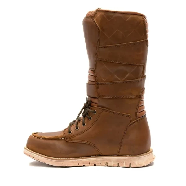 Stivali moto vintage impermeabili Terminator High vista frontale con suola robusta e protezione CE.