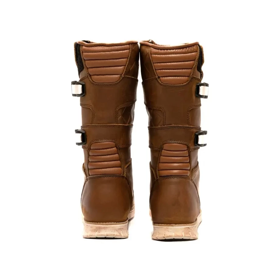 Stivali moto vintage impermeabili Terminator High vista frontale con suola robusta e protezione CE.
