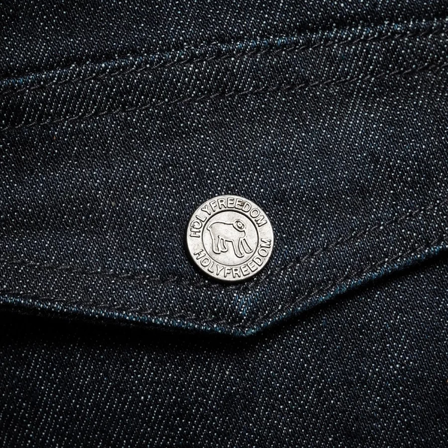 Detail of the print and finishes on the Holyfreedom Genoa jacket with a standout look.