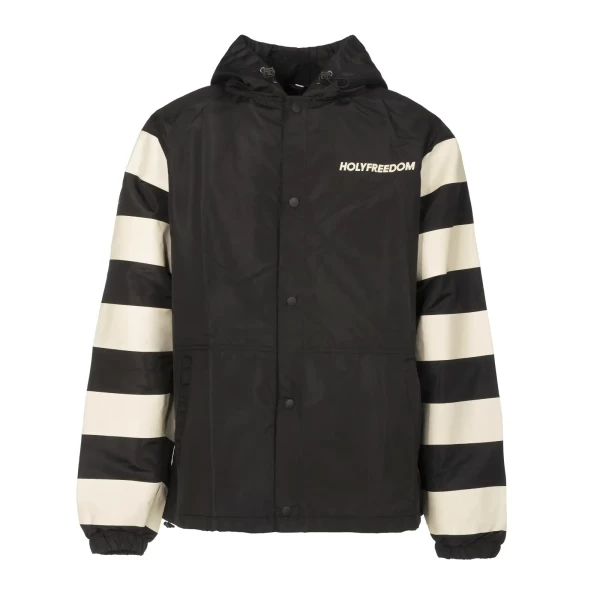 Vista frontale della Prison Taslan Jacket Holyfreedom, giacca antivento leggera per moto.