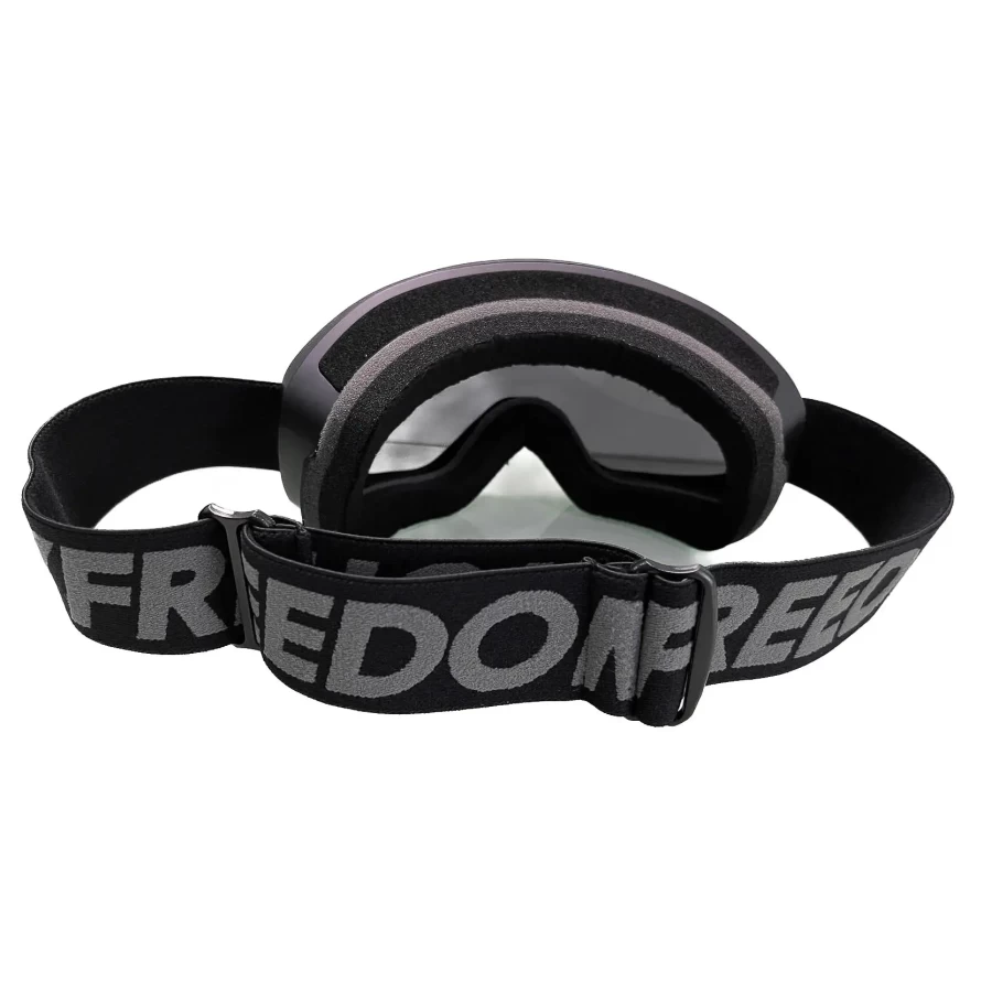 Vista frontale degli occhiali moto vintage Holyfreedom Rapina, con fit universale da casco jet.