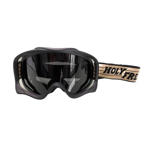 Holyfreedom Snowheels Fume' front view con lente fumé e stile moto vintage.