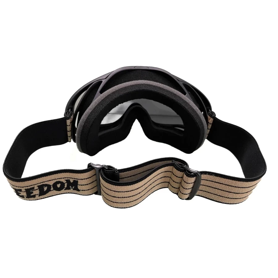 Holyfreedom Snowheels Fume' front view con lente fumé e stile moto vintage.