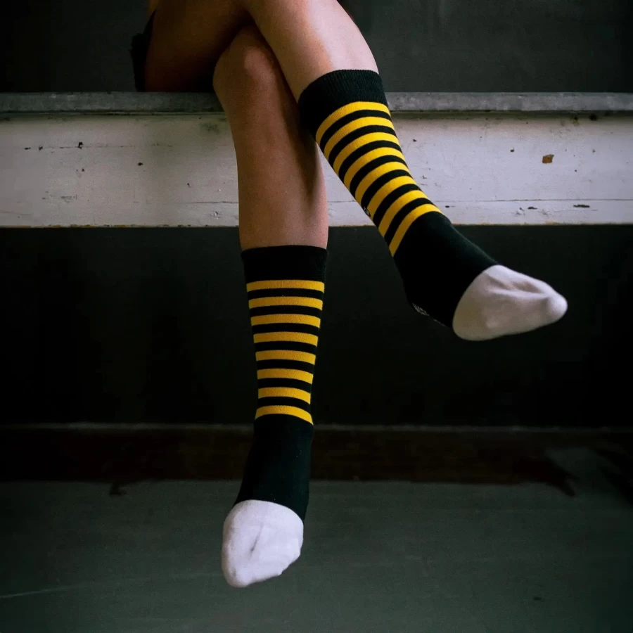 Close-up of the Maya Sox Holyfreedom graphic detail, with bold biker attitude.