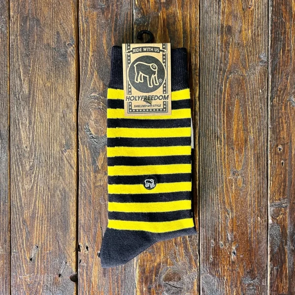 Holyfreedom Maya vintage motorcycle socks shown front on, with a clean custom look.