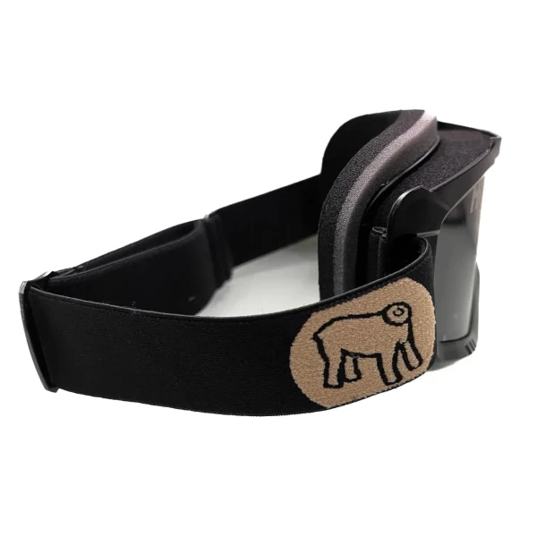 Vista frontale degli occhiali moto vintage Holyfreedom Fat Rat, fit universale per casco jet.