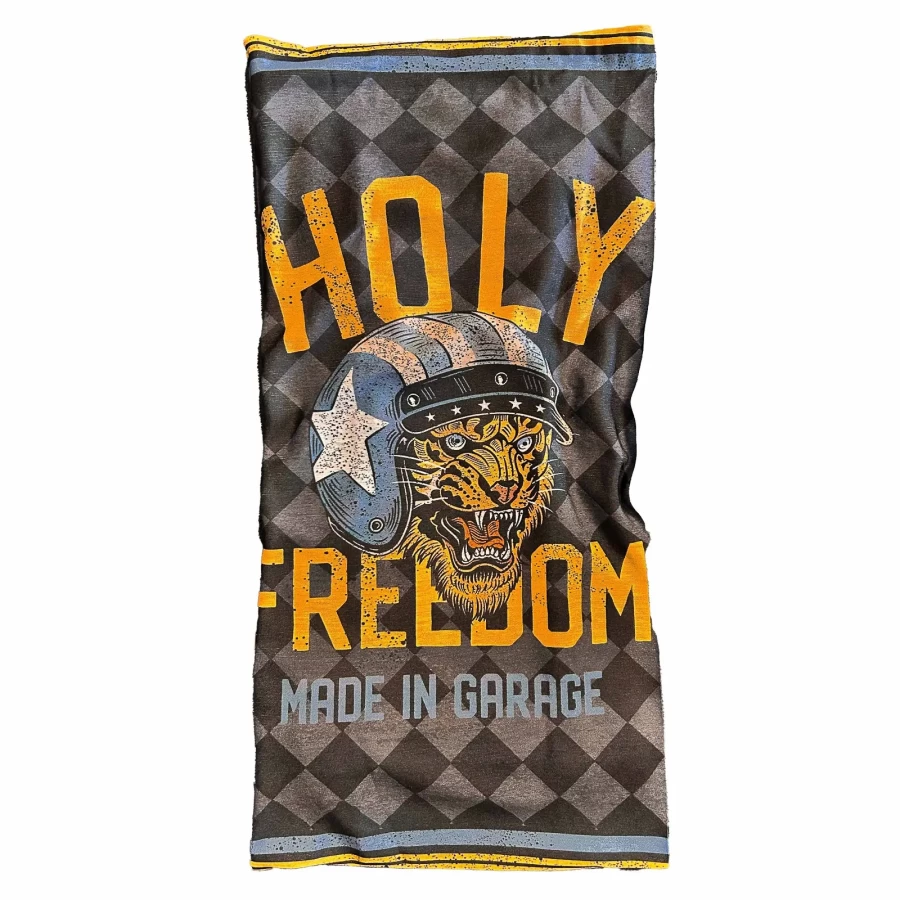 Vista frontale del tubolare moto Tiger Tube in PrimaLoft®, caldo e leggero.