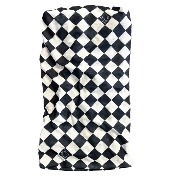 Front view of the Holyfreedom Bullit PrimaLoft tube scarf for vintage motorcycle riders.