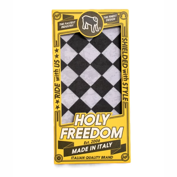 Graphic detail of the Bullit design on a Primaloft® motorcycle tube scarf with bold style.