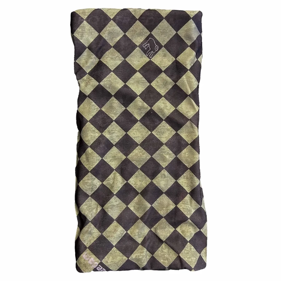 Front view of the Bullit Green Drykeeper Sanitized tube scarf, fresh and technical.
