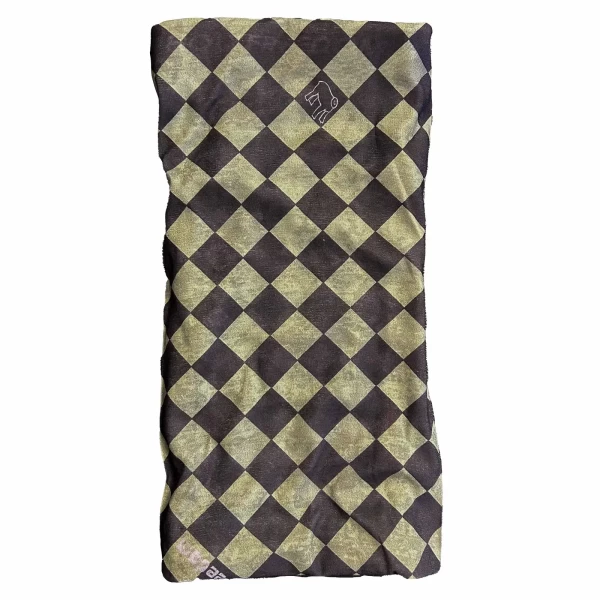 Front view of the Bullit Green Drykeeper Sanitized tube scarf, fresh and technical.