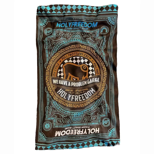 Vista frontale del tubolare moto Whisky in Drykeeper® Sanitized®, leggero e versatile.