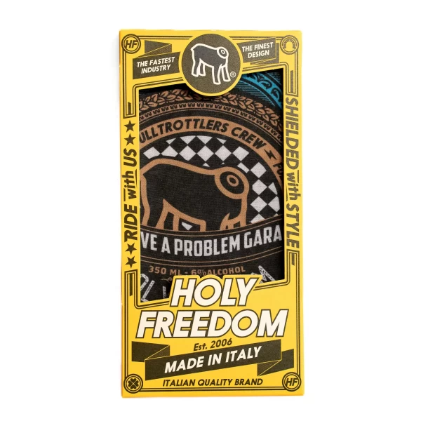 Dettaglio grafico Whisky con stampa originale Holyfreedom dal gusto vintage e deciso.