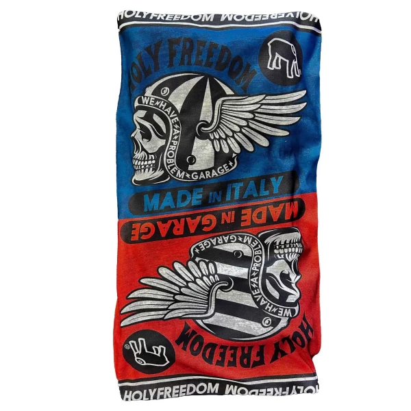 Holyfreedom Poker Skull multifunctional tube scarf in PrimaLoft®, front view.
