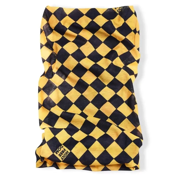 Front view of the Holyfreedom Bullit Yellow tube scarf in technical PrimaLoft® fabric.
