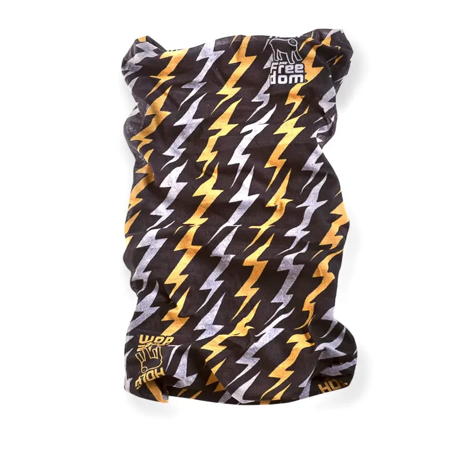 Front view of the Saetta motorcycle tube scarf by Holyfreedom in Drykeeper® Sanitized®.
