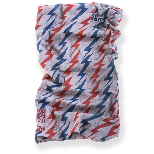France motorcycle tube scarf in PrimaLoft, front view with bold Holyfreedom graphic.