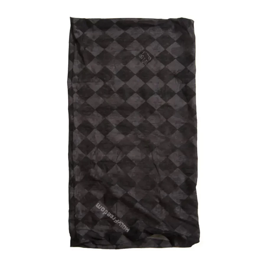 Front view of the Bullit Dark Repreve motorcycle tube scarf, light and practical for every ride.