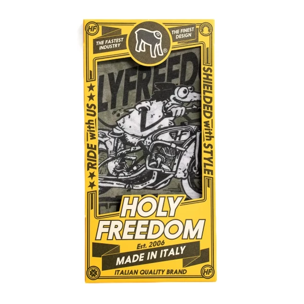 Dettaglio grafico Mr Ratter Wilder su tubolare moto multifunzione, con stile artistico originale.