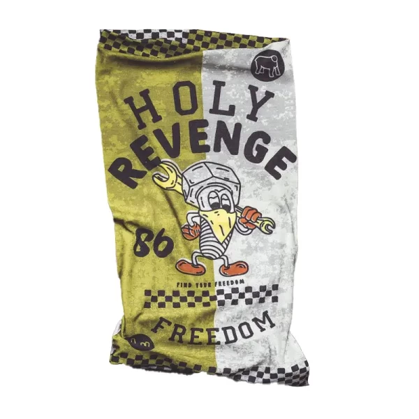 Vista frontale del tubolare moto Revenge Repreve Holyfreedom in tessuto Primaloft®.