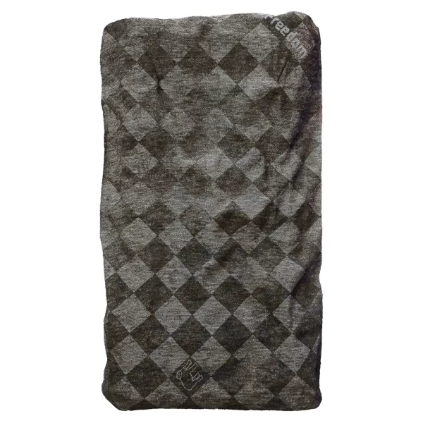Bullit Dark Merinos Holyfreedom winter tube scarf front view in two-fabric construction.