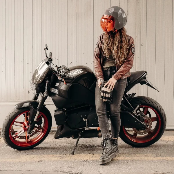 Holyfreedom Stealth glossy jet motorcycle helmet with faceted design and geodetic HF® shell.