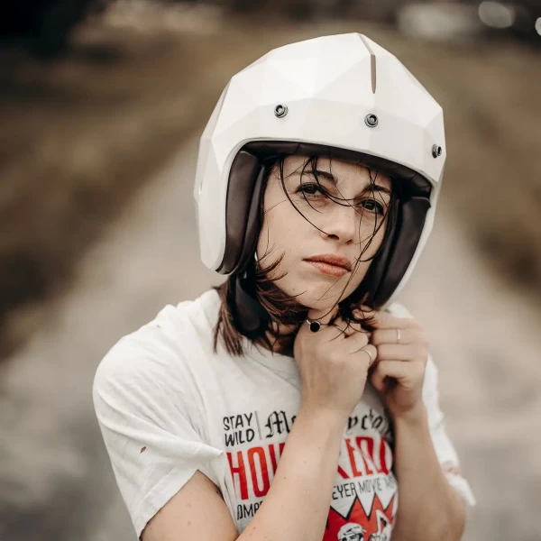 Holyfreedom Stealth glossy jet motorcycle helmet with faceted design and geodetic HF® shell.