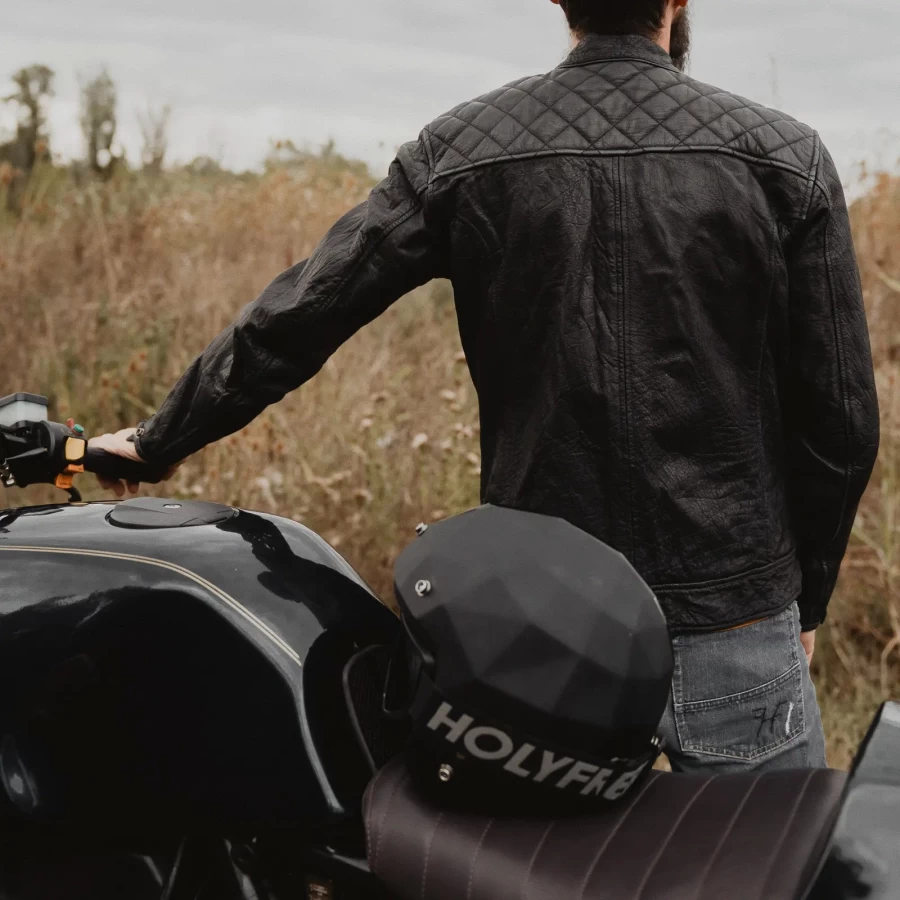 Tailored riding fit with urban style, ideal for riders who want a real leather motorcycle jacket.