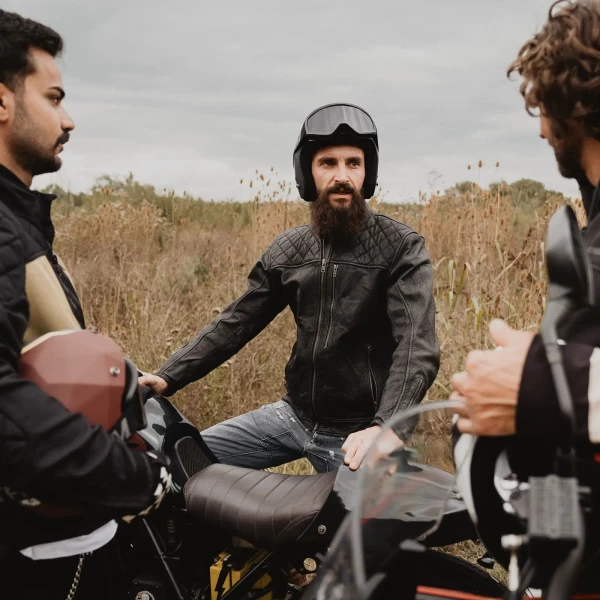 Tailored riding fit with urban style, ideal for riders who want a real leather motorcycle jacket.