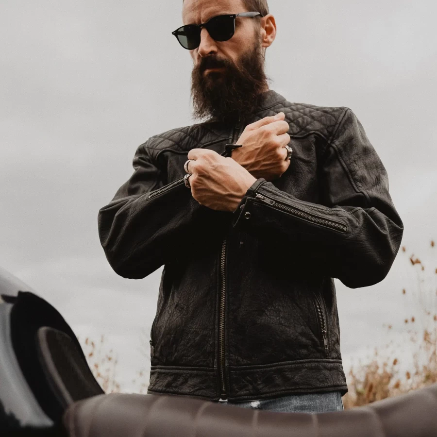 Tailored riding fit with urban style, ideal for riders who want a real leather motorcycle jacket.