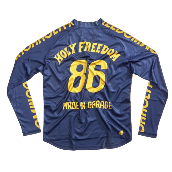 Front view of the Holyfreedom Granducato technical shirt made for off-road riding.