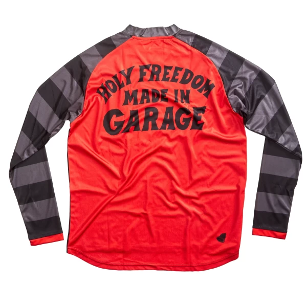 Front view of the Holyfreedom Rossofuoco jersey, a light off-road riding shirt.