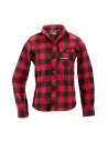 Holyfreedom red flannel shirt, front view with clean biker fit and casual layering.