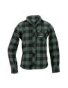 Holyfreedom green flannel shirt, front view with clean biker fit and casual layering.