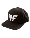 Front view of Holyfreedom trucker cap with original vintage moto graphic and curved visor.