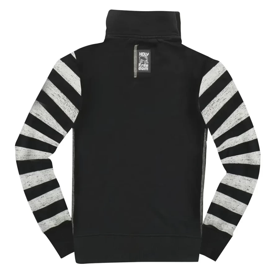 Vista frontale della felpa Papillon 2021 Holyfreedom full zip con cappuccio e fit comodo.