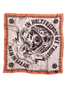 Holyfreedom Serpe custom motorcycle scarf front view with vintage-inspired graphic styling.