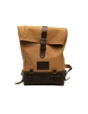 Front view of the Bushcraft roll-top motorcycle backpack with rugged outdoor styling